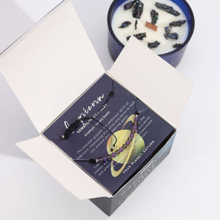 Capricorn - Zodiac Crystal Candle with Gemstone Bracelet - Quiet Rituals