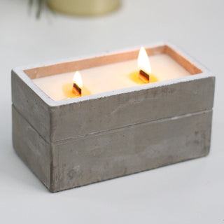 Clove & Dark Sandalwood - Wooden Wick Concrete Candle - Quiet Rituals