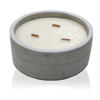 Crushed Vanilla & Orange - Wooden Wick Concrete Candle - Quiet Rituals
