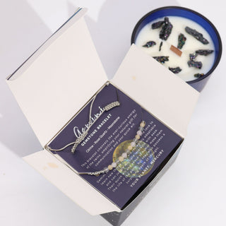 Gemini - Zodiac Crystal Candle with Gemstone Bracelet - Quiet Rituals