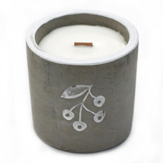 Juniper & Sweet Gin - Wooden Wick Concrete Candle - Quiet Rituals