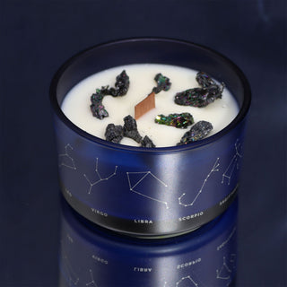 Leo - Zodiac Crystal Candle with Gemstone Bracelet - Quiet Rituals