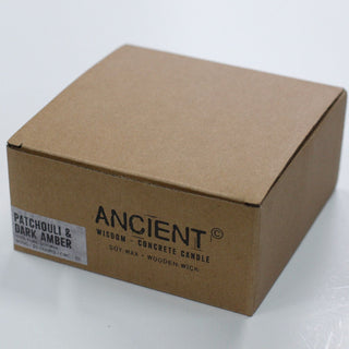 Patchouli & Dark Amber - Wooden Wick Concrete Candle - Quiet Rituals