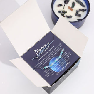 Pisces - Zodiac Crystal Candle with Gemstone Bracelet - Quiet Rituals