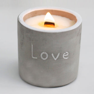 Purple Fig & Cassis - Wooden Wick Concrete Candle - Quiet Rituals