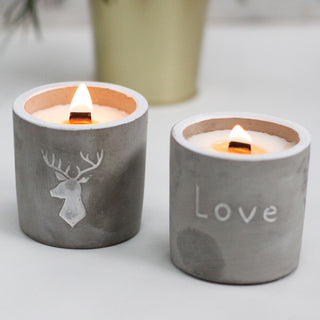 Purple Fig & Cassis - Wooden Wick Concrete Candle - Quiet Rituals