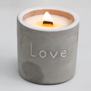Purple Fig & Cassis - Wooden Wick Concrete Candle - Quiet Rituals