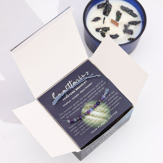 Sagittarius - Zodiac Crystal Candle with Gemstone Bracelet - Quiet Rituals