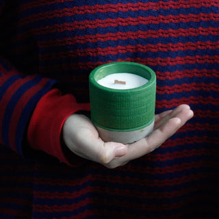 Sea Moss & Herbs - Wooden Wick Concrete Candle - Quiet Rituals