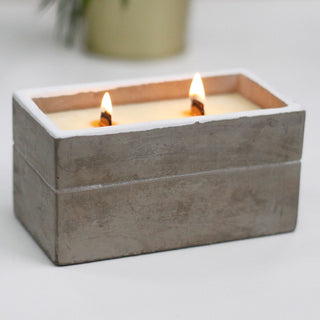 Spiced South Sea Lime - Wooden Wick Concrete Candle - Quiet Rituals