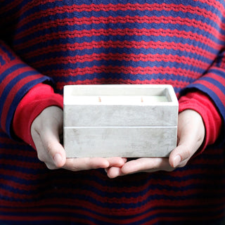 Spiced South Sea Lime - Wooden Wick Concrete Candle - Quiet Rituals