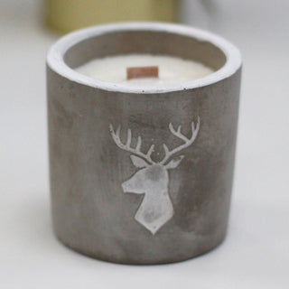Whiskey & Woodsmoke - Wooden Wick Concrete Candle - Quiet Rituals
