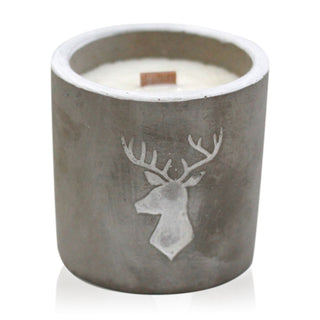 Whiskey & Woodsmoke - Wooden Wick Concrete Candle - Quiet Rituals