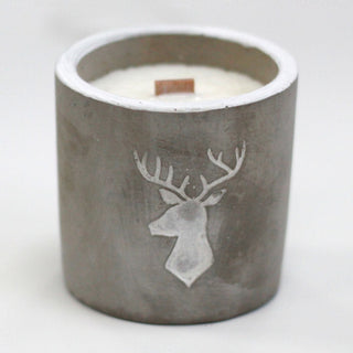 Whiskey & Woodsmoke - Wooden Wick Concrete Candle - Quiet Rituals