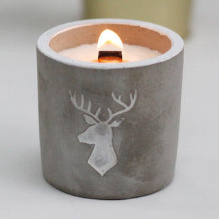 Whiskey & Woodsmoke - Wooden Wick Concrete Candle - Quiet Rituals